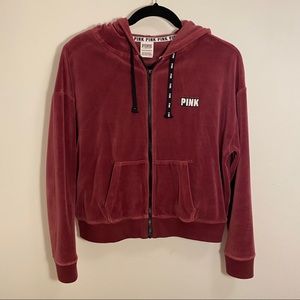 Pink victorias secret maroon velvet sweater